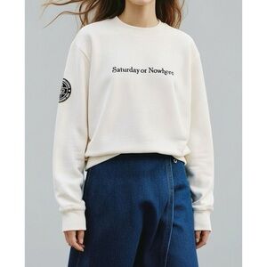 NEW YORK OR NOWHERE x SNL “Saturday” Unisex Crewneck Sweatshirt, Cream, Large